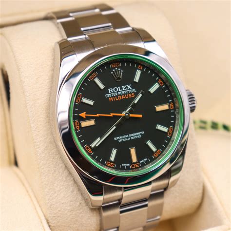 rolex milgauss clear crystal|rolex milgauss gv price.